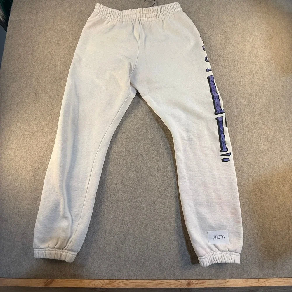 Vintage Nike Just Do It Sweatpants White Purple Graphic Mens Fleece Pants